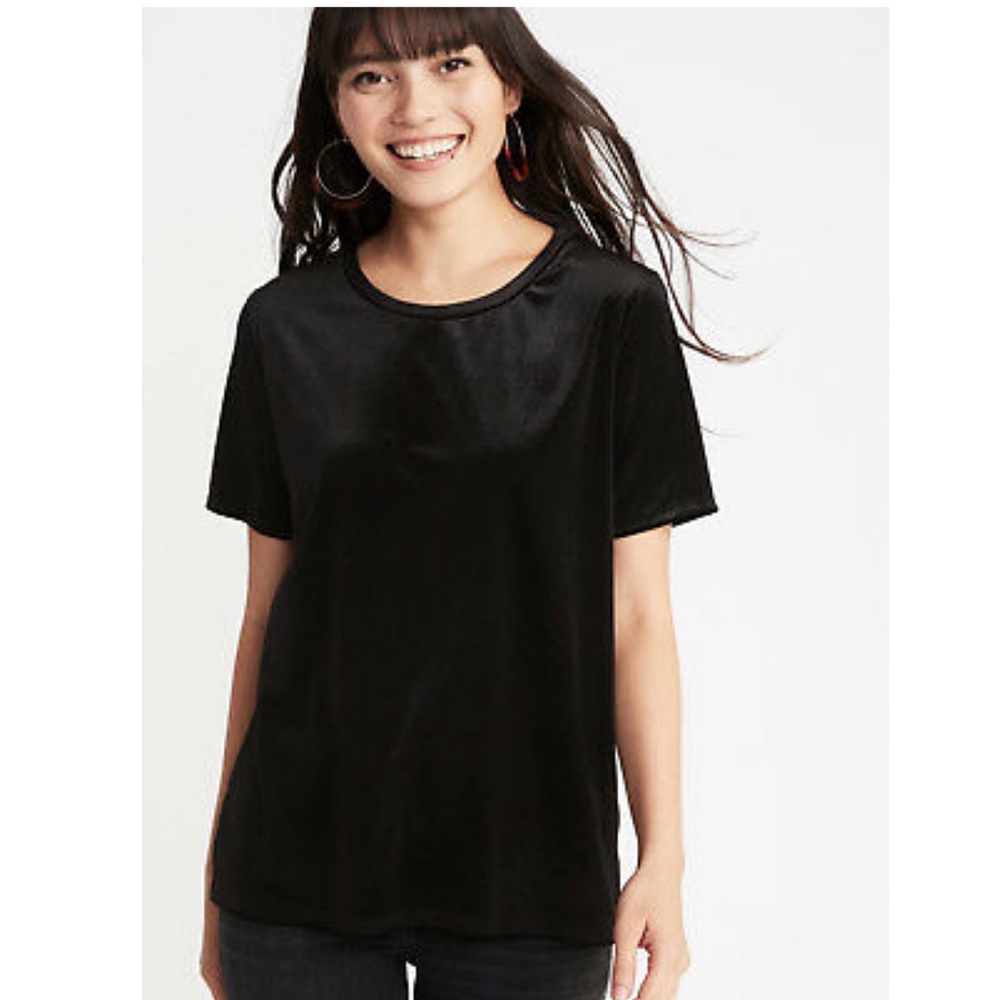 Old Navy Black Velvet T-Shirt